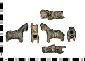 Medieval zoomorphic padlock depicting girth straps (PAS: LEIC-CE40BE) (Image courtesy of the Portable Antiquities Scheme)
